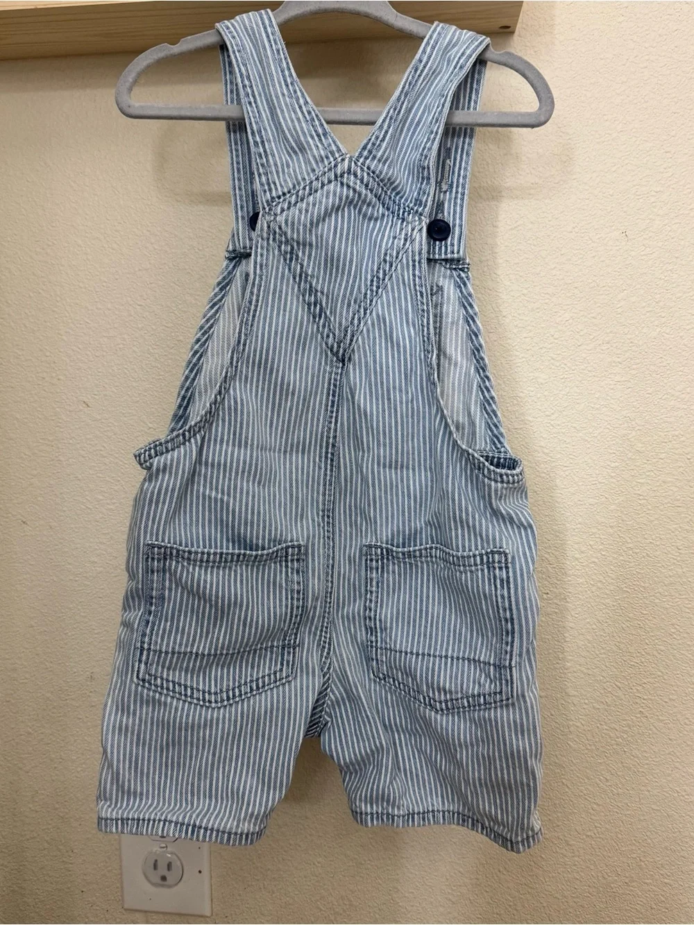 GAP toddler stripe denim shortalls